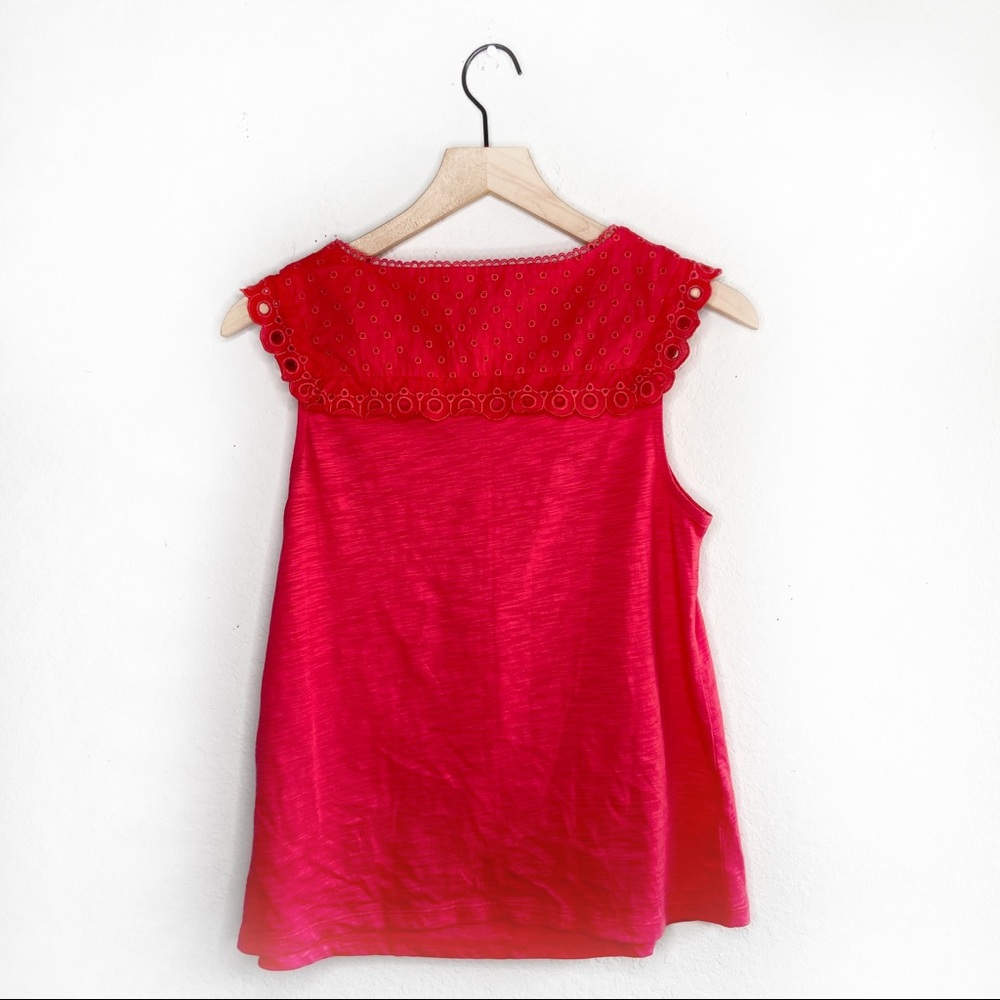 Boden Eyelet Trimmed Tank Sz 10 - Picture 2 of 6
